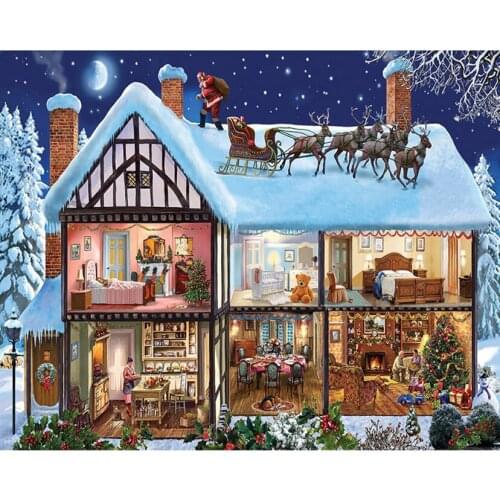 5D Christmas Cross Stitch Kit Diy Diamond Painting Landscape Full Square Home Decoration Crafts Art Embroidery Gift XN1475