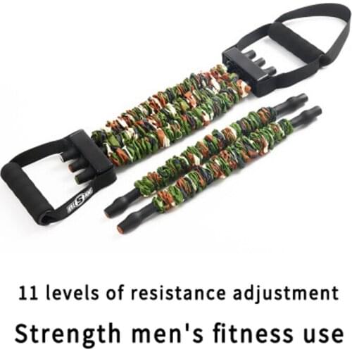 2021 latest camouflage army green natural latex elastic non-slip pull rope adjustable strength training male resistance band