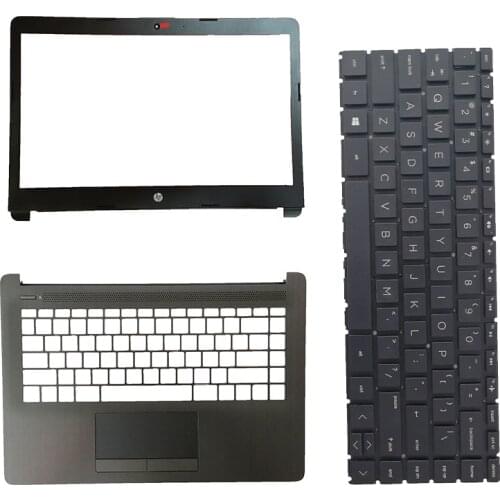 New For HP 14-CK 14-CM 240 245 G7 TPN-I131 Laptop LCD Front Bezel/Palmrest/Keyboard without Backlit L23181-001 L23491-001 Black
