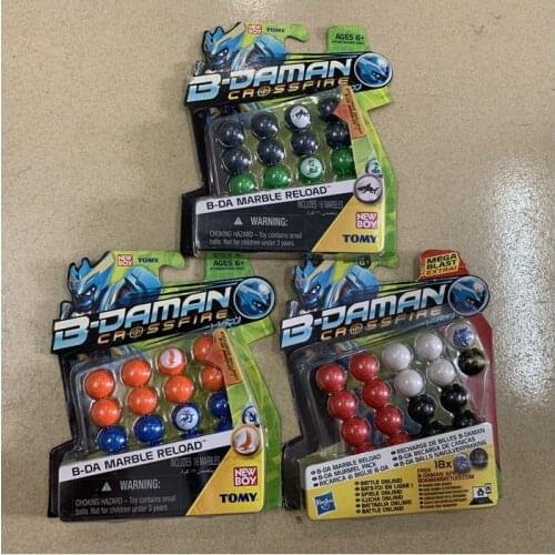 Original TAKARA TOMY Super B-DAMAN CB Accessories 16 Marbles Crossfire Set B-DA Marble Reload Surge Strike Arena Toys Collection