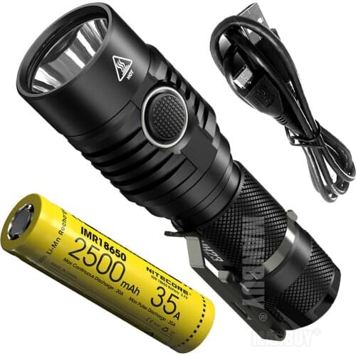 FREE SHIPPING NITECORE 1800 Lumens MH23 IMR18650 Rechargeable Battery 2500mAh CREE XHP35 HD LED Torch Waterproof Mini Flashlight