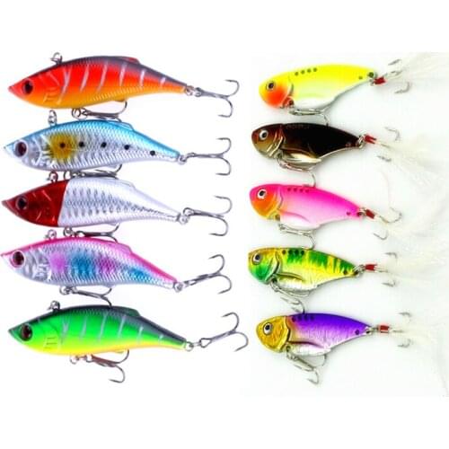 10pcs Set VIB Fishing Lures 2 Models Blade Metal Vibration Lure Lame Vibrante Winter Baits Balancer For Fishing Wobblers