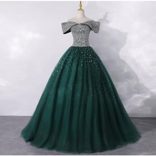Luxury dark green/golden bowknot collar beading ball gown long dress Medieval dress Renaissance gown royal dress Victoria dress