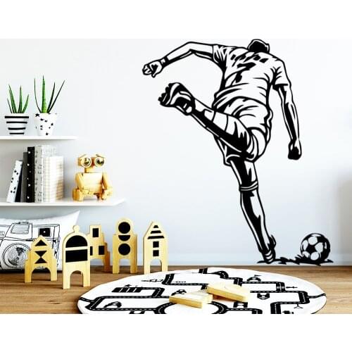 Removable Play Football Wallpaper Home Decor Wall Sticker For Boys Bedroom Decals Wallpaper Kids Room Poster 2963