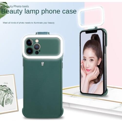 Ring Led Light Phone Case For iPhone X XS XR 7 8 6 Plus Selfie Flashlight Cover For iPhone 12 11 Beauty Lamp Mobile Phone Shell