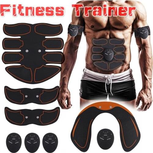 EMS Abdominal Muscle Trainer ABS Hip Abdominal Muscle Stimulator Massage Set Weight Loss Home Fitness Exercise Body Building