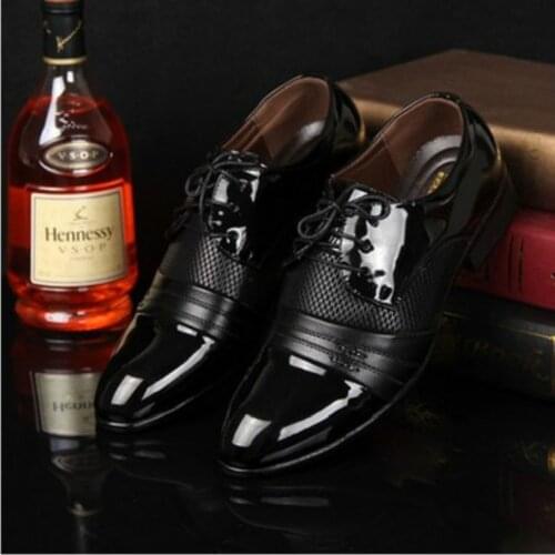 Mens Dress Shoes Fashion Leather Men Business Flat Shoes Black Brown Breathable Men Formal Office Working Shoes Big Size 38-48