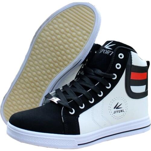 TaoBo Hot Sale High top Casual Shoes for Men White Flat Female Basket Lace Up Solid Trainers Chaussure