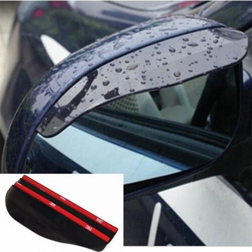Universal Car Rearview Mirror Rain Shield Bendable Plastic Auto Bonded Rainproof Shade Cover 2 Pcs for Automobiles Tools