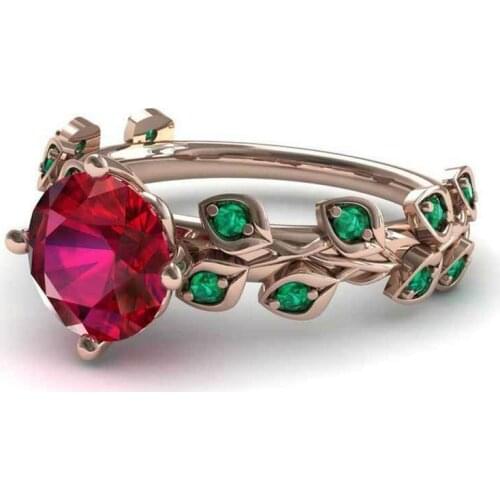 Gorgeous Rose Gold Color Round Cut Women Cocktail Rings Size 6-10Jewelry Gift Rings Jewelry Wedding Band Ring Jewelry