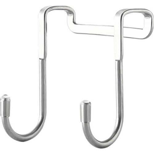 Coat Hanger 304 Stainless Steel Door Back Hook Double S-Shape Kitchen Bathroom Hat Towel Coat Storage Hanger Small Hook