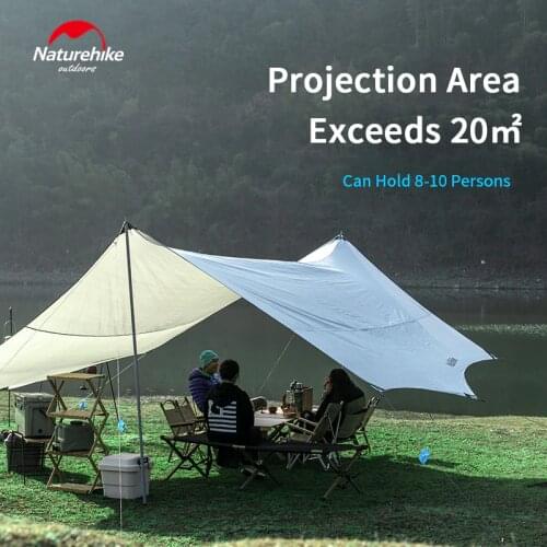Naturehike Glacier Canopy Sunshade Self-Driving 150D Waterproof Camping Family Sun Shelter Tent Projection Area 20 Square Meters