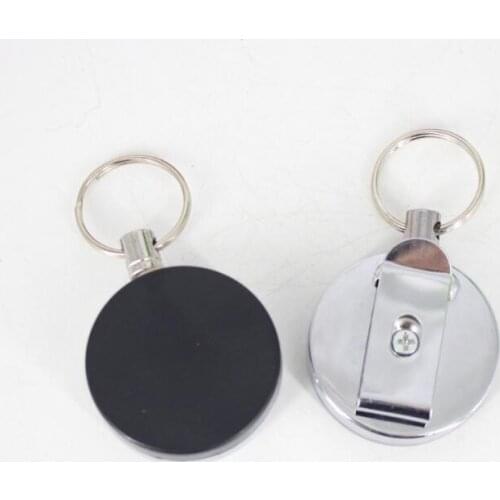 Retractable Metal Card Badge Holder Steel Recoil Ring Belt Clip Pull Key Chain metal buckle gift LX1635