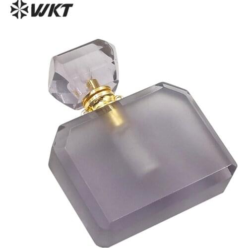 WT-P1501 WKT Natural Stone Pendant Square Shape Perfume Bottle Pendant Women Fashion Perfume Bottle Pendant Jewelry Finding