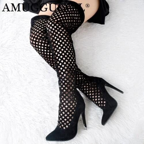 Customize 2020 New Plus Big Size 35-47 Black Zip Fashion Sexy Over Knee High Heel Spring Summer Ladies Females Women Boots X1793