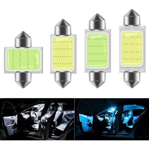 10 x C10W C5W Super Bright LED COB Festoon 31mm 36mm 39mm 42mm Reading Light White Ice Blue Bulb For Cars License Plate Interior