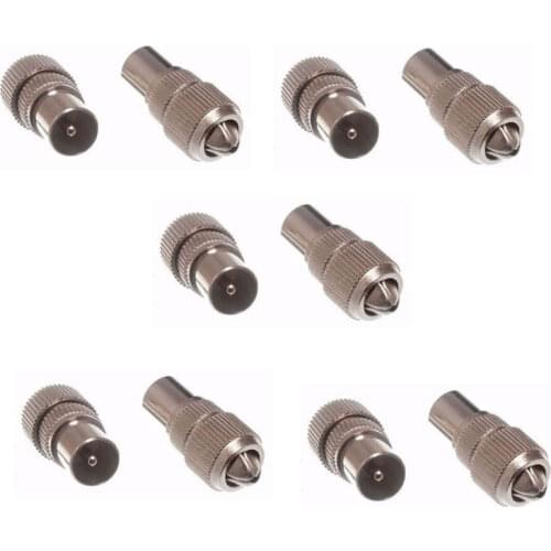 Lot 10pcs RF Antenna CATV TV FM Coax Cable PAL Female Jack Plug Connector Adapter Wholesale