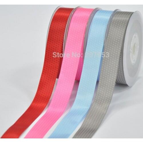 100 yards 7/8"(22mm)Sweet Polka Dots Satin Ribbon Packing Hair Bows Wedding Ribbon FREE SHIPPING