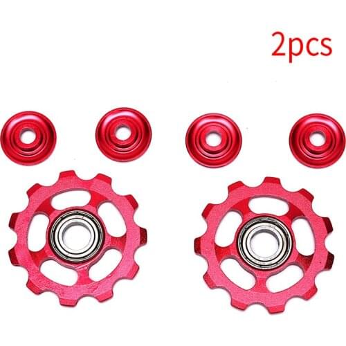 2pcs 11T MTB Aluminum Alloy Bike Bearing Jockey Wheel Rear Derailleur Pulleys Outdoor Bicycle Parts