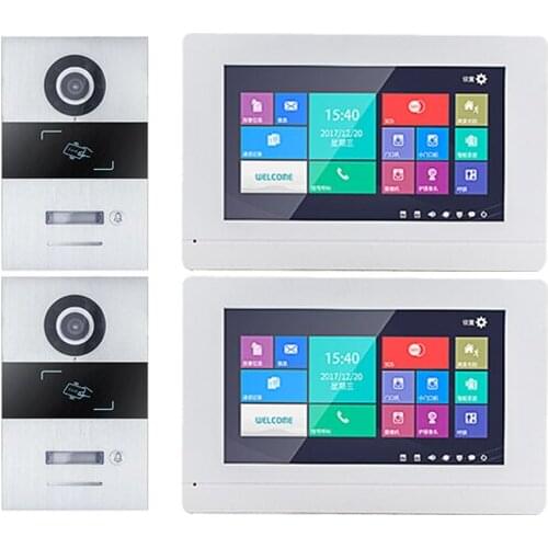 2020 New Arrival TCP/IP Full Digital Video Door Phone Home Security Intercom Video Doorbell 7 Inch Touching Screen 2v2