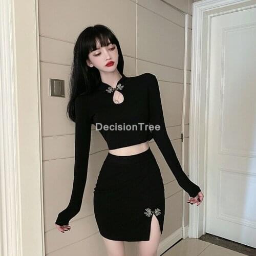 2021 woman sexy cheongsam chinese style dress vintage cheongsam qipao top+pants set chinese dress oriental cheongsam dress