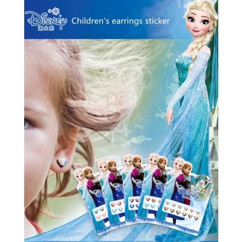 5packs/set Disney Frozen 3D earrings stickers Princess Sophia stickers toys for children kids DIY Art toy girls birthday gift