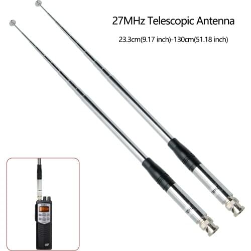ABBREE 27Mhz BNC Telescopic 23/130cm Antenna for Cobra Midland Uniden Maxon President Anytone Handheld/Portable CB Radio