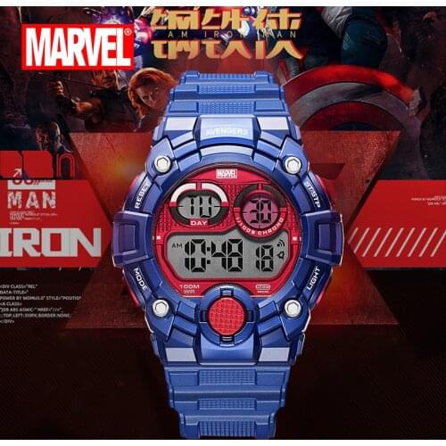 Disney Marvel spider man watch waterproof mens sports watch trend personality digital watch kids watch 10Bar Complete Calendar