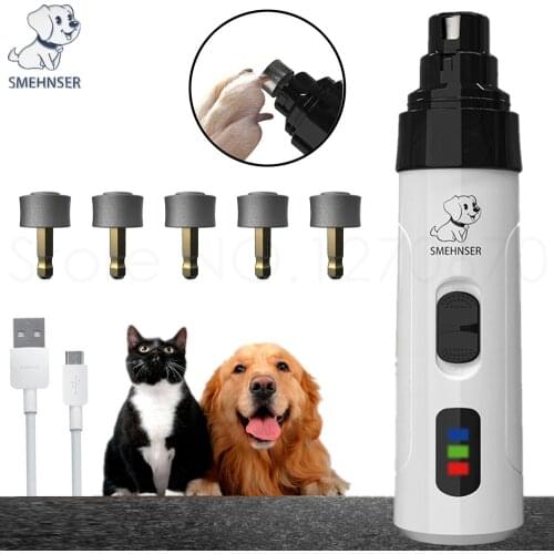 Electric Dog Nail Clippers for Cat Paws Nail Grooming Trimmer USB Charging Pet Nail Clipper Rechargeable Dog Nail Grinder Quiet