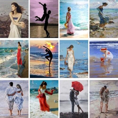 Gatyztory Painting By Numbers For Adults Girl Figure Coloring By Numbers Acrylic Paints Set Home Decor Decorative Frames