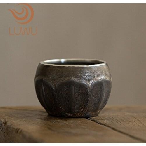 LUWU ceramic teacup porcelain tea cup silver chinese kung fu cup drinkware 70ml