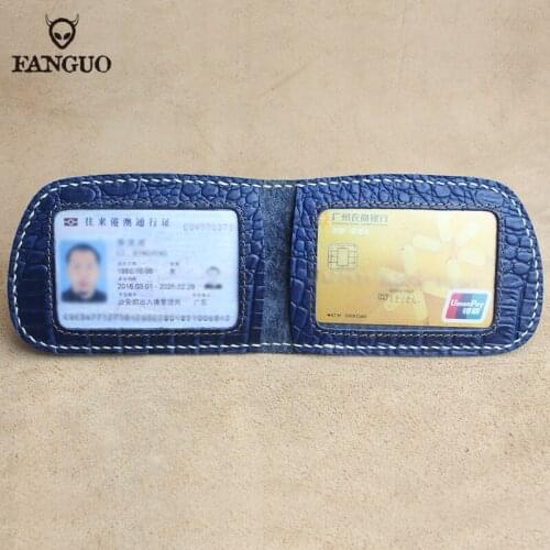 Genuine Leather Card bag Men Ultra-thin Wallet Bank Card Bag Set Mini Card Clip Simple Document RFID Fashion