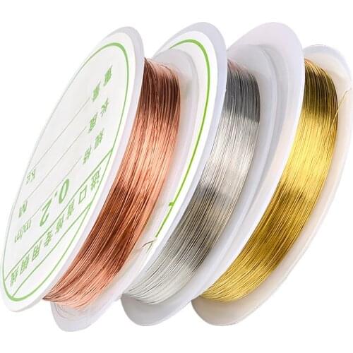 15meter/roll Wire 0.2mm 0.3mm Copper Beading Wires Gold Silver Color Copper Wire for DIY Jewelry Making Materrials Wholesale