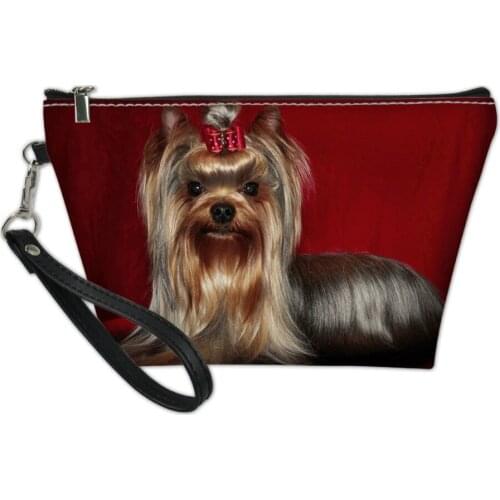 Lovely Yorkshike Terrier Animals Print Women Makeup Bags Cute PU Cosmetics Pouchs For Travel Ladies Organizer Pouch Case