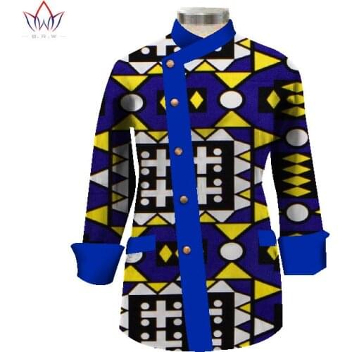 2020 Fashion African Short Coat Print Wax Dashiki Outfits For Women Bazin Rich Africa Plus Size Top African Women Clothes WY1710