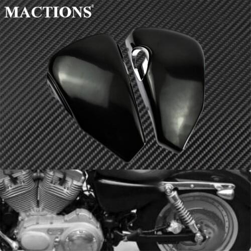 Motorcycle Side Oil Tank Battery Cover Fairing Guard Black For Harley Sportster Iron 1200 883 XL883 XL1200 Forty Eight 2004-2013