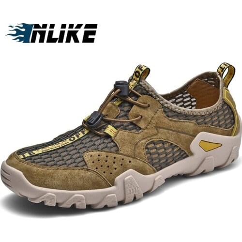 Men Mesh Casual Shoes Summer Adult Breathable Light Quality Outdoor Wadin Walking Men Shoes