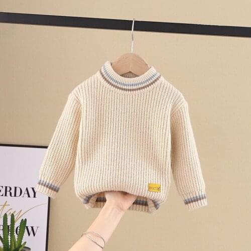 New Baby Girl Boys Casual Neutral Sweater Childrens Knitted Woolen Spring/Winter Kids Cute Hedging Round Neck Warm Thicken