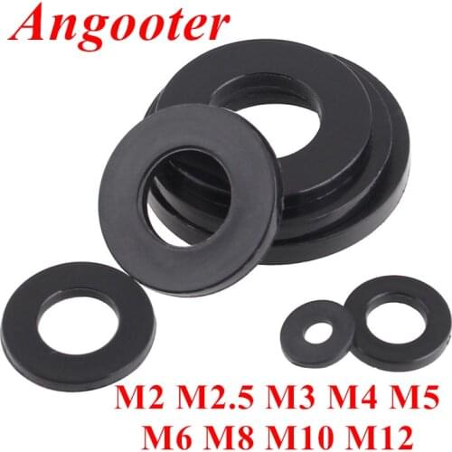 100pcs DIN125 M2 M2.5 M3 M4 M5 M6 M8 Black plastic Nylon Flat washer Plain spacers washers Seals Gasket Ring