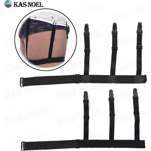 Unisex No Tuck Garters Non-slip Locking Clamps Suspenders Elastic Straps Men Shirt Stays Holders Adjustable Elastic Suspenders