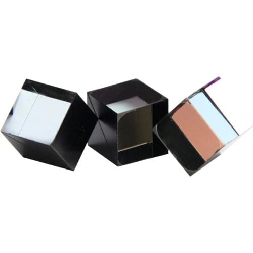 18 * 18 * 18 mm optical glass coated black beam splitting prism semi-reflective and semi-transparent cube splitting ratio 5:5