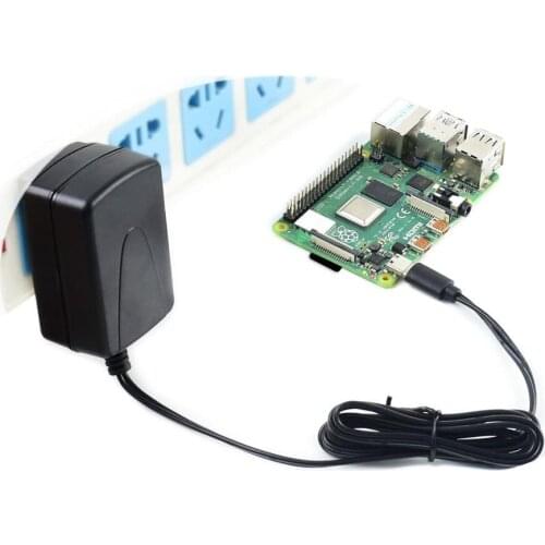 Raspberry Pi 4 USB-C US/EU/UK Power Supply , 5V / 3A, Safety Certificated, Multi Protections