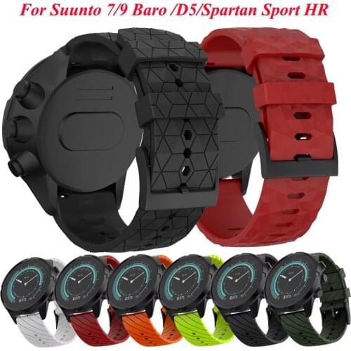 24mm Silicone Rubber Watch Wrist Straps For Suunto 9/Baro Watchbands Suunto 7/D5 Watchband Spartan Watch Band HR Bracelet Correa