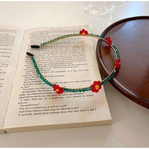 Romantic Crystal Flower Headbands for Women Girls Fashion Rhinestone Thin Hairbands Ladies Hair Bands Hoops Hair Accessories