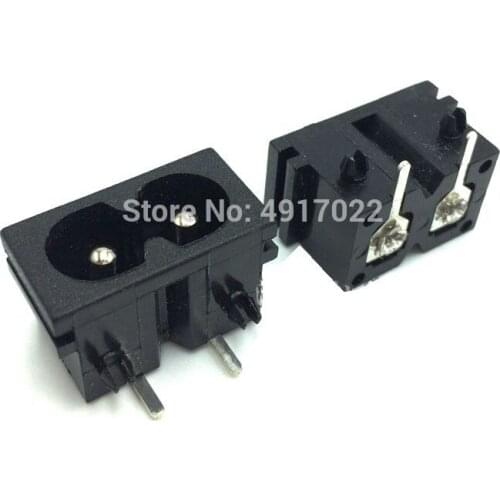 10Pc AC power outlet Two Holes 22*12MM board 2.5A250V 8-Type Eight-Pin Socket BX-180-H01 AC Power Switch Socket Copper Connector