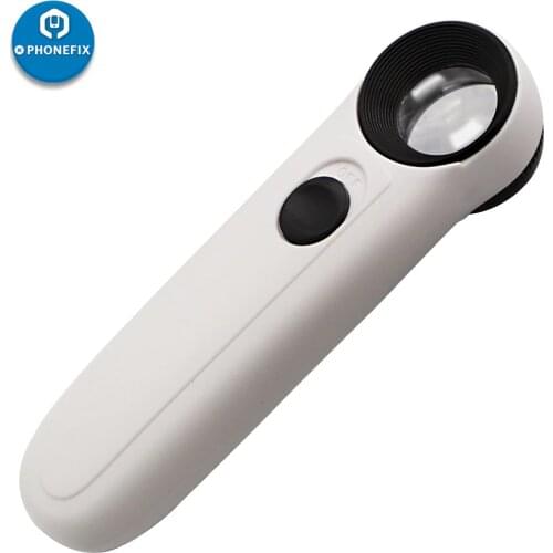 LED Light Handheld 40 Times HD Magnifier Glass PCB Circuit Board repair tools Mini microscope Magnifying Glass Jewelry Loupe