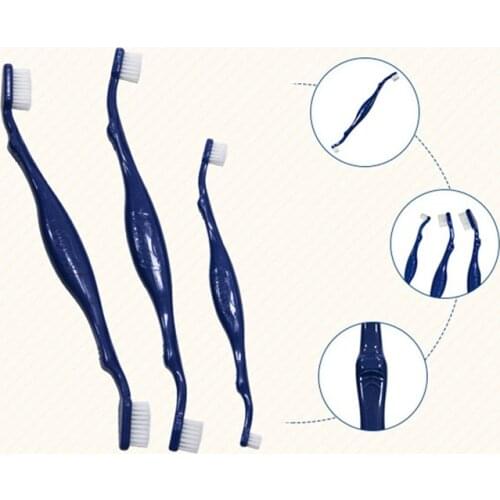 S/L Pet Plastic Toothbrush Bad Breath Tartar Teeth Care Supplies Double-Head Multi-angle Toothbrush Cleaning Tools for Dog Cat