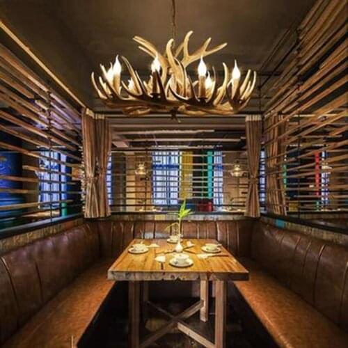 Modern Retro Antler Chandelier Lighting Creativity Resin LOFT LED Chandelier indoor Home Decoration Kitchen Lights Fixtures