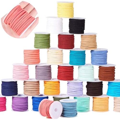 10M/lot 2.5mm Flat Micro Fiber Faux Leather Suede Cords Velvet Leather Beading String Rope Thread DIY Jewelry Findings Supplies