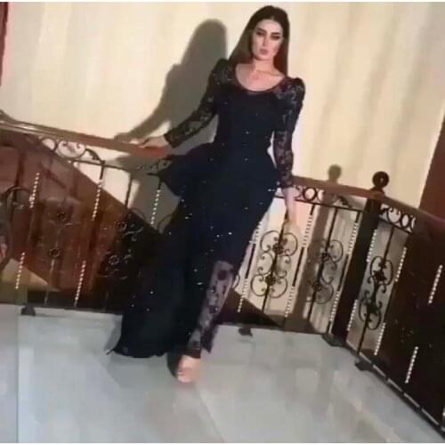 Vintage Vestidos De Formature Scoop Bling Bling Glitter Lace Long Sleeve Straight Prom Dresses 2019